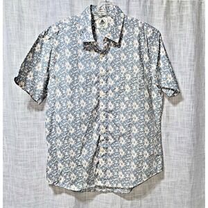 Kennington California The Estate Shirt‎ Blue Floral Short Sleeve Casual X-Large